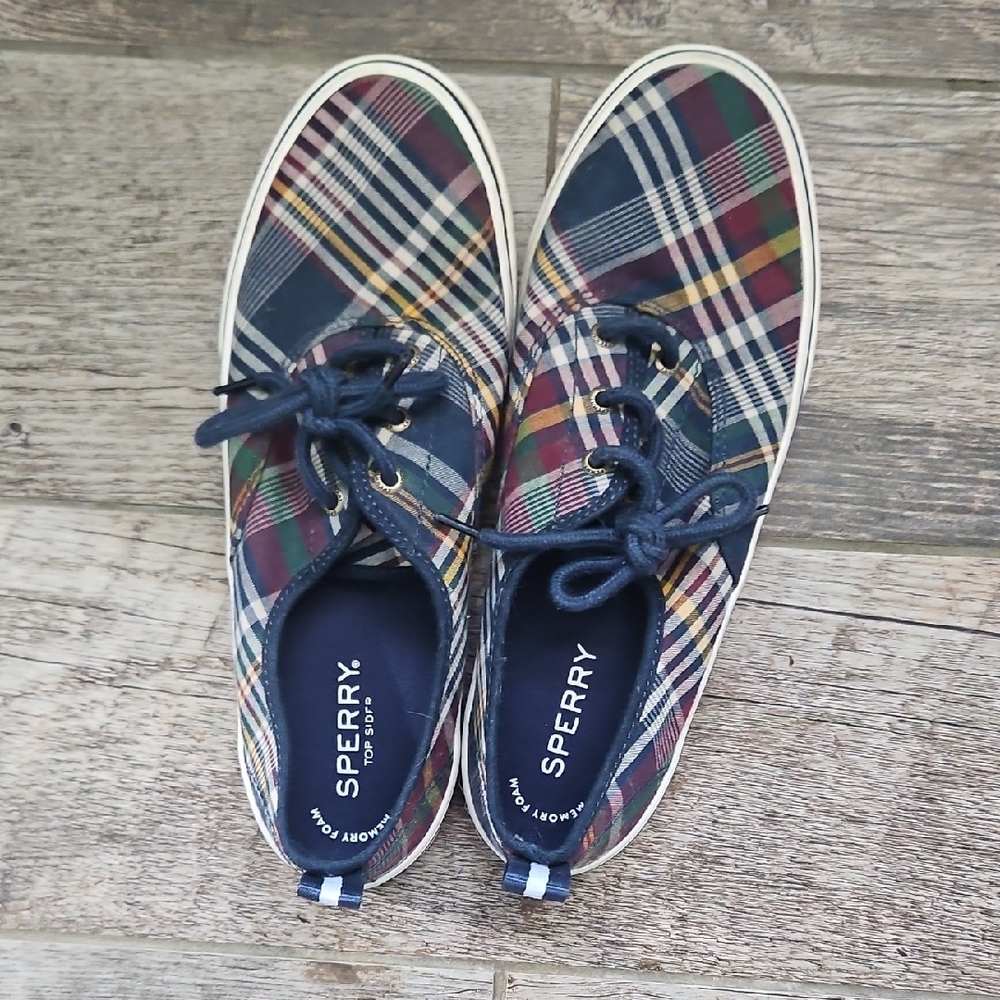 Sperry Plaid Sneakers - Navy and Multicolor
